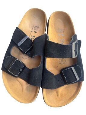 Birkenstock Betula Black Sandals Adjustable Straps & Cork Footbed EU 39 US W8 M6